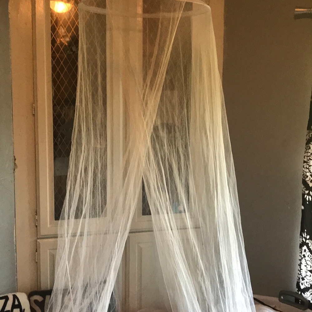 Beautiful White Lace Bed Canopy